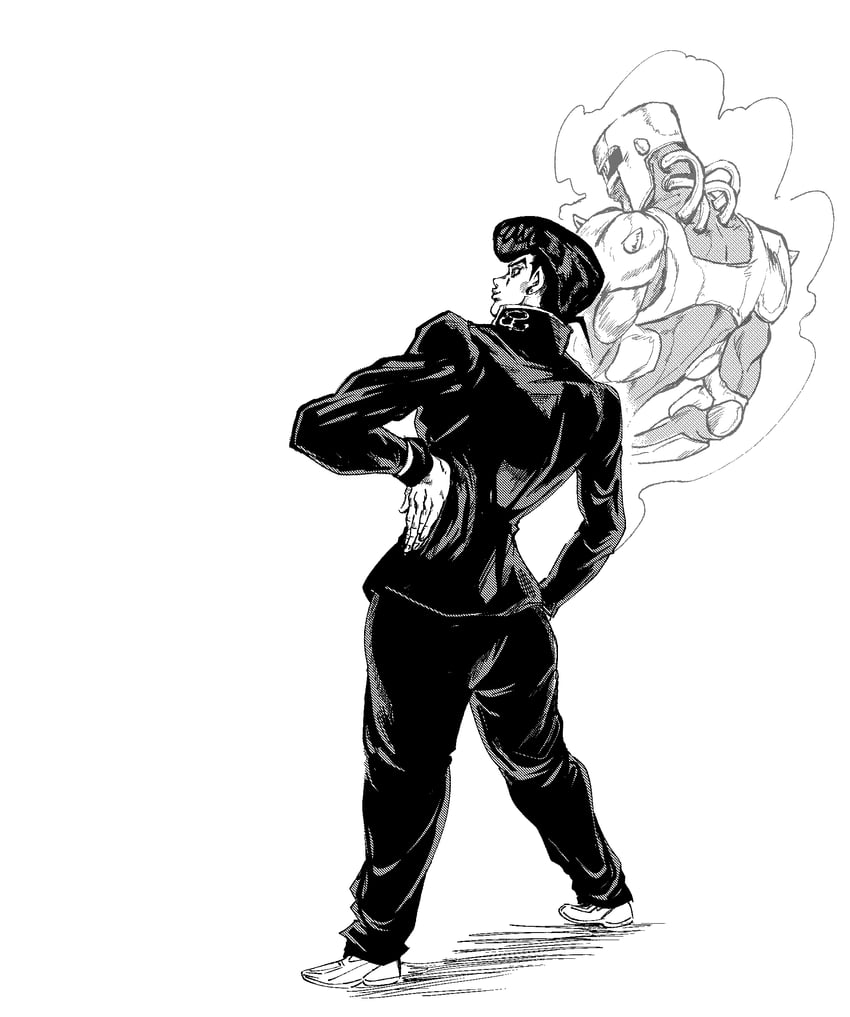 higashikata josuke and crazy diamond (jojo no kimyou na bouken and 1 more) drawn by fenyon