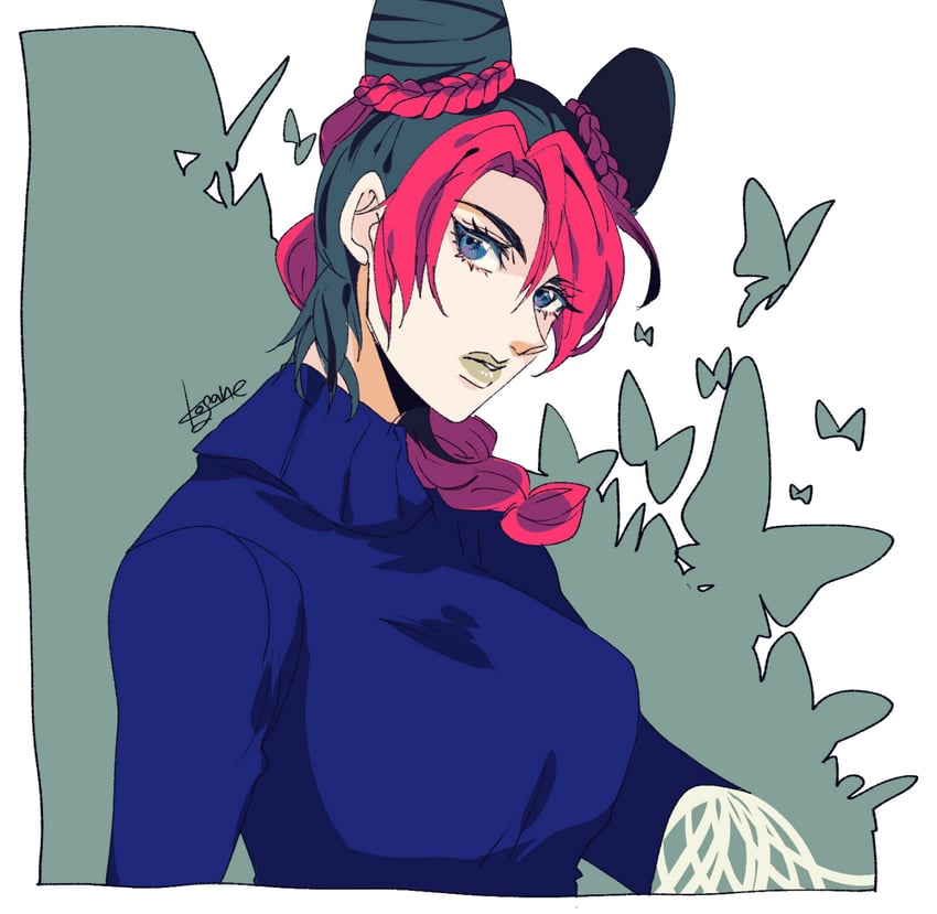 kujo jolyne (jojo no kimyou na bouken and 1 more) drawn by kogatarou