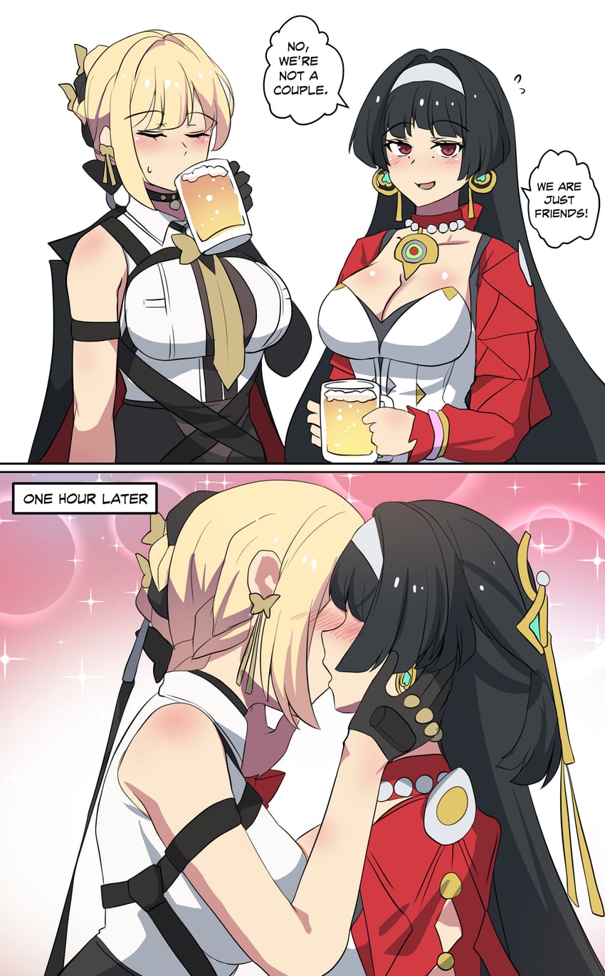 evelyn chevalier and astra yao (zenless zone zero) drawn by hinghoi