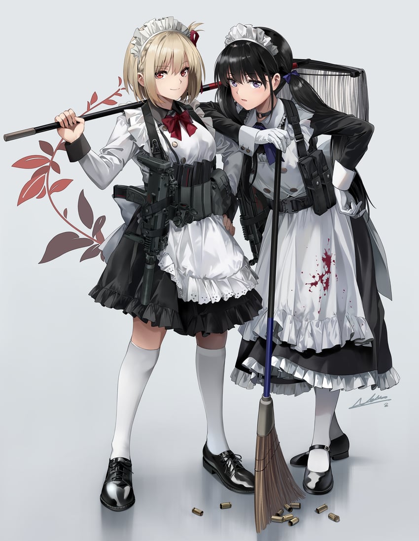 nishikigi chisato and inoue takina (lycoris recoil) drawn by neko_(yanshoujie)