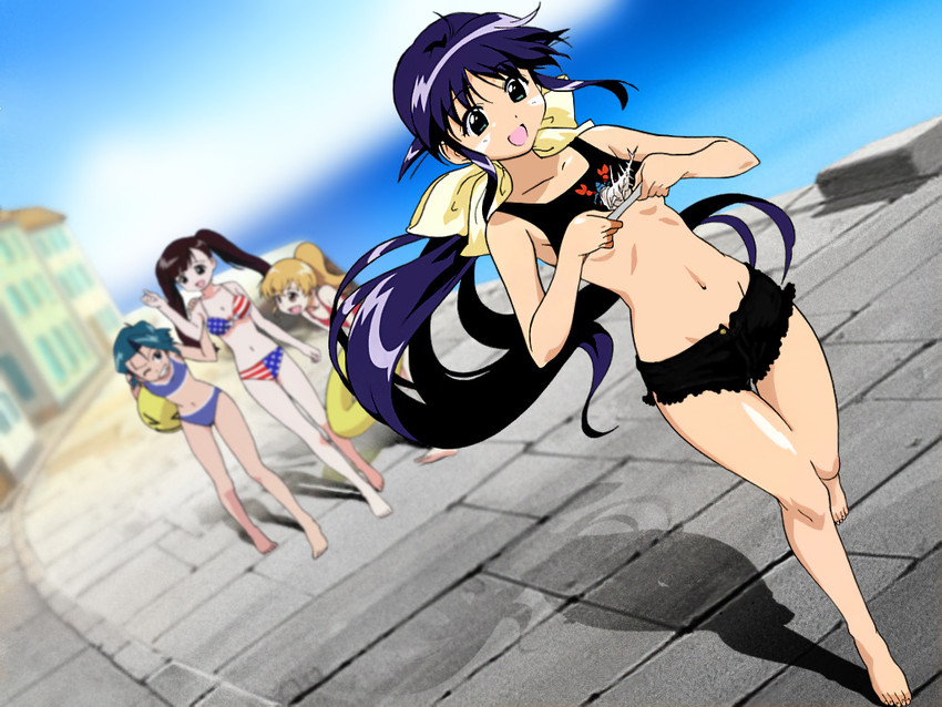 andou mahoro, todoriki rin, ooe chizuko, and sakura miyuki (mahoromatic)