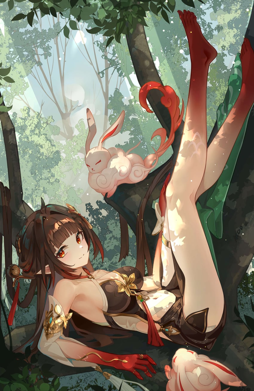 lingsha and fuyuan (honkai and 1 more) drawn by ai_dongdong