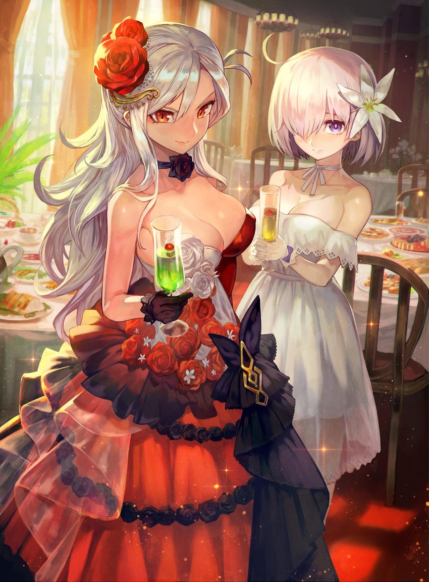 mash kyrielight and olga marie animusphere (fate and 1 more) drawn by lack
