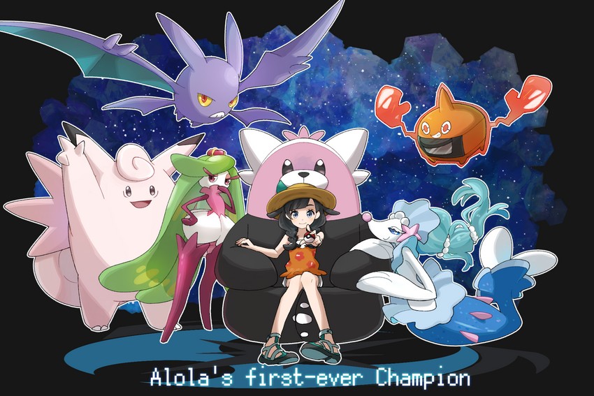selene, rotom, primarina, crobat, tsareena, and 2 more (pokemon and 1 more) drawn by miu_(miuuu_721)