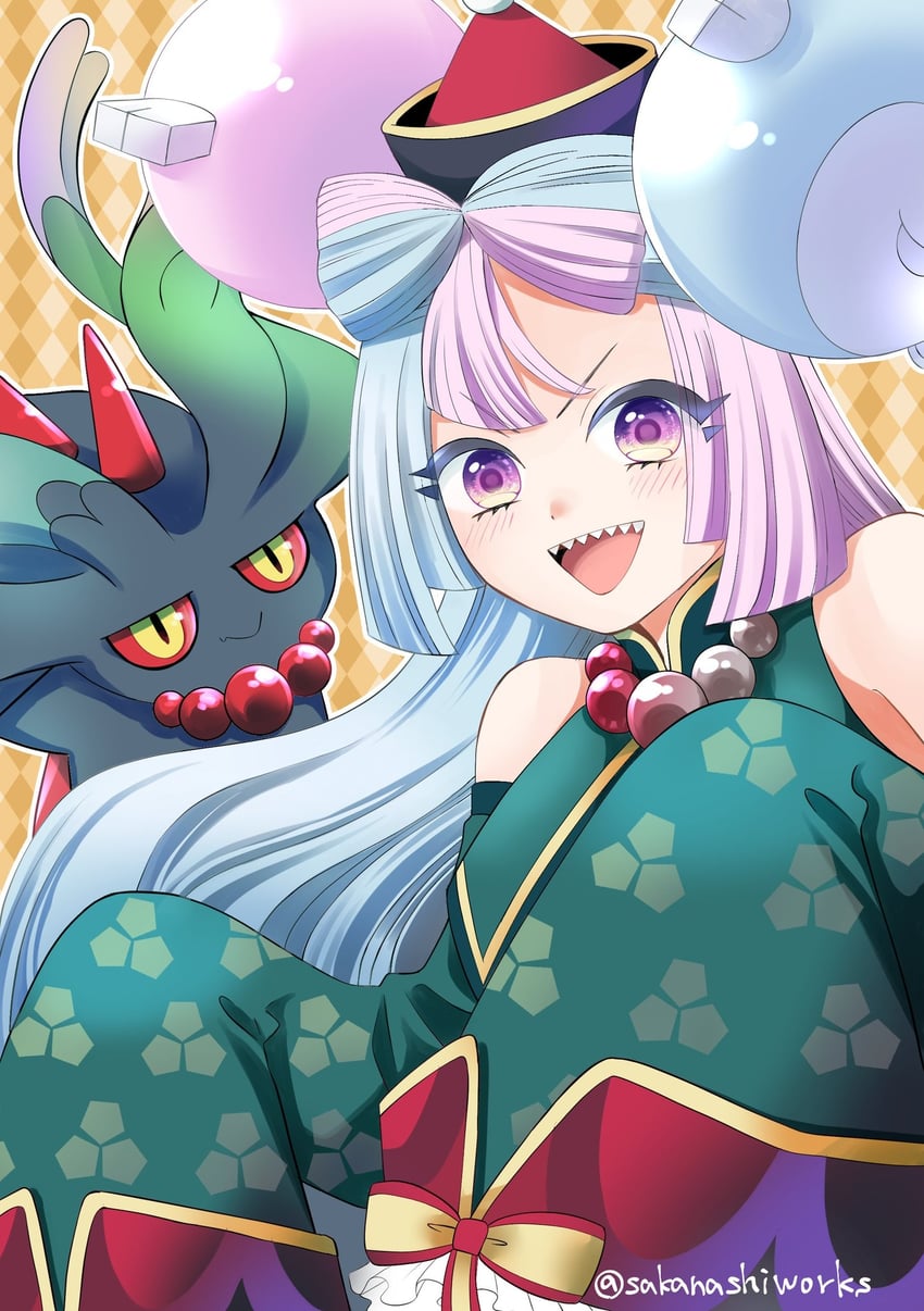 flutter mane and iono (pokemon and 1 more) drawn by sakanashiworks