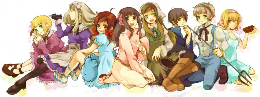 japan, belarus, taiwan, hungary, liechtenstein, and 3 more (axis powers hetalia) drawn by isago_(ica)