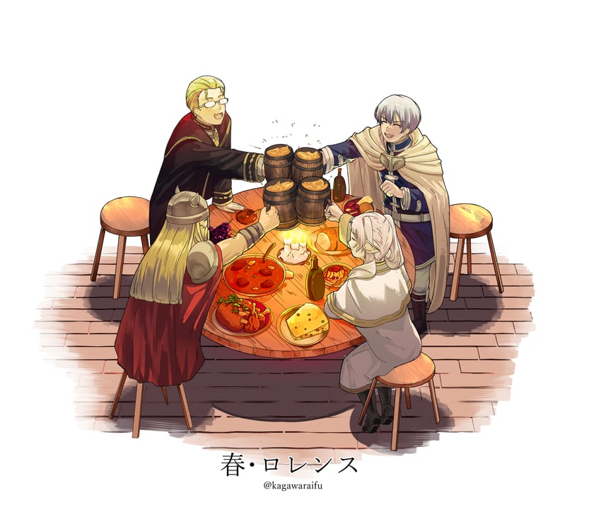 frieren, himmel, eisen, and heiter (sousou no frieren and 1 more) drawn by kagawaraifu