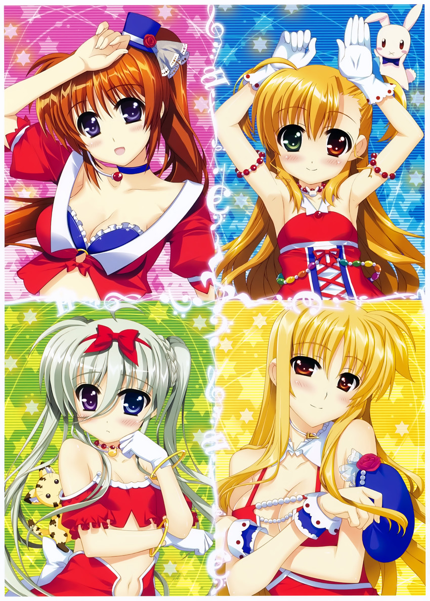 fate testarossa, takamachi nanoha, vivio, einhard stratos, sacred heart, and 1 more (lyrical nanoha and 1 more) drawn by fujima_takuya