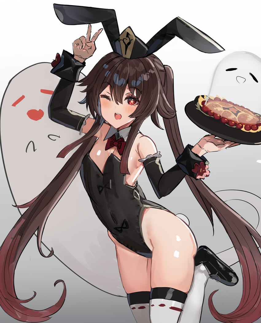 hu tao and boo tao (genshin impact) drawn by the_olphy