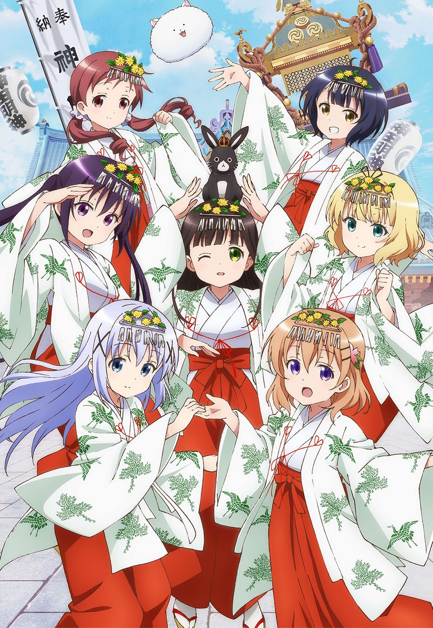 kafuu chino, hoto cocoa, kirima syaro, tippy, tedeza rize, and 4 more (gochuumon wa usagi desu ka?)