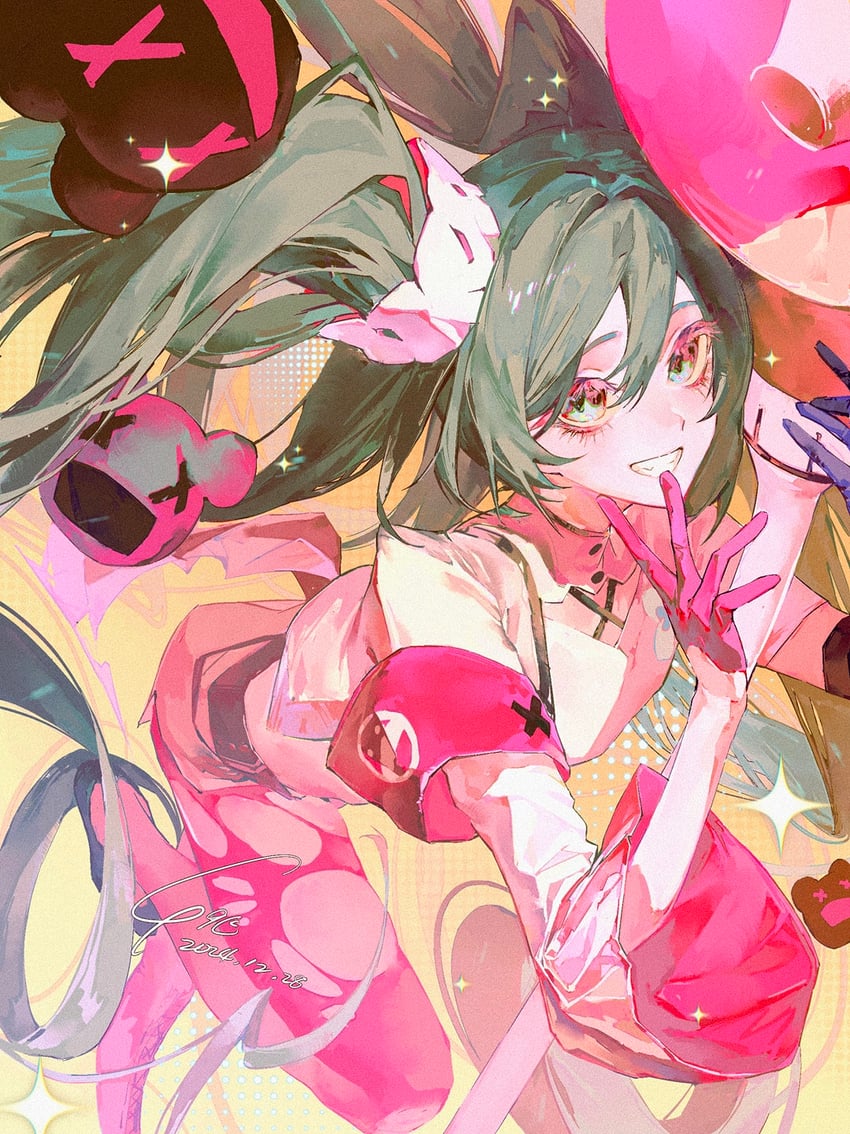 hatsune miku and racing miku (vocaloid and 1 more) drawn by alariess