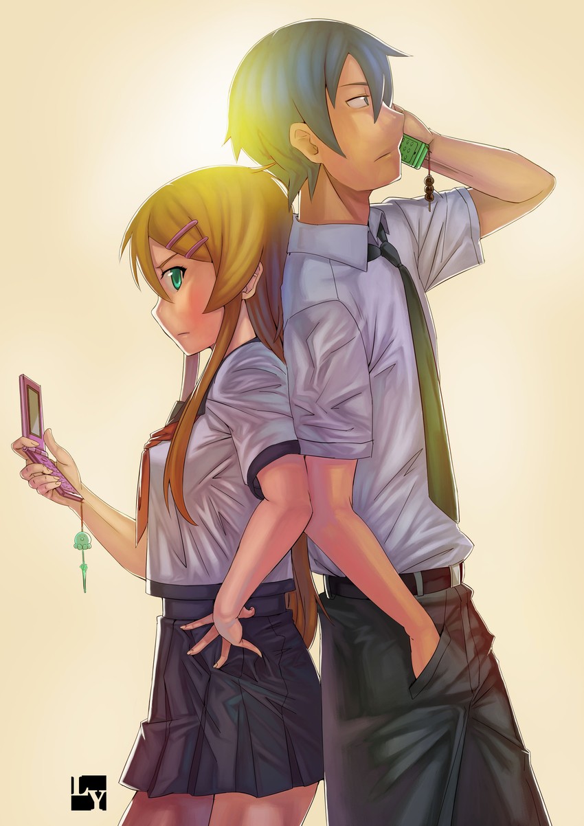 kousaka kirino and kousaka kyousuke (ore no imouto ga konna ni kawaii wake ga nai) drawn by club3