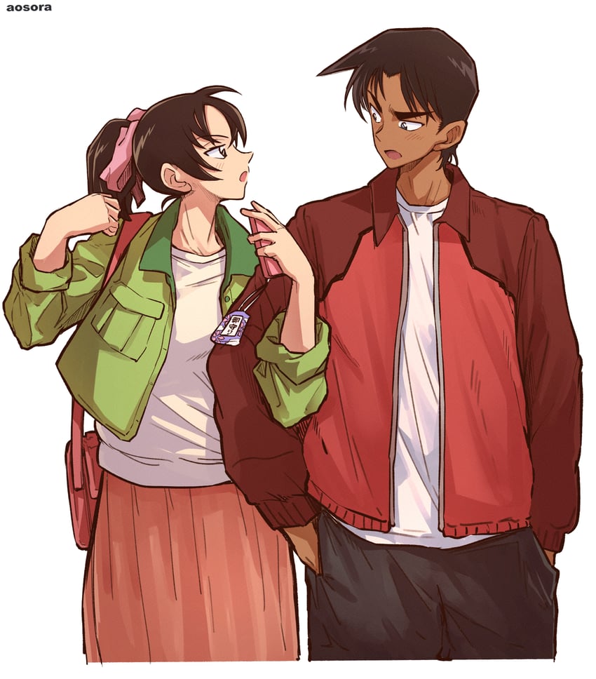 hattori heiji and tooyama kazuha (meitantei conan) drawn by aosora2823
