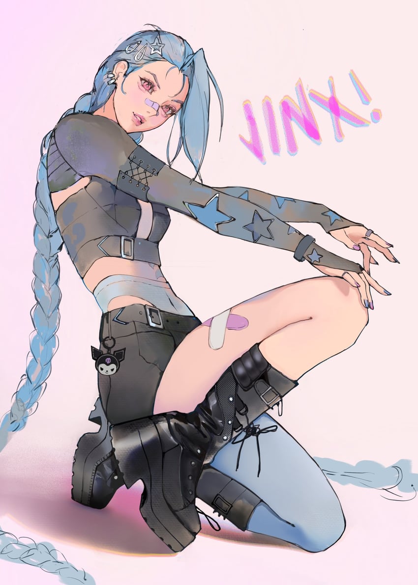 jinx and kuromi (league of legends and 1 more) drawn by sumi_(suumiko_)