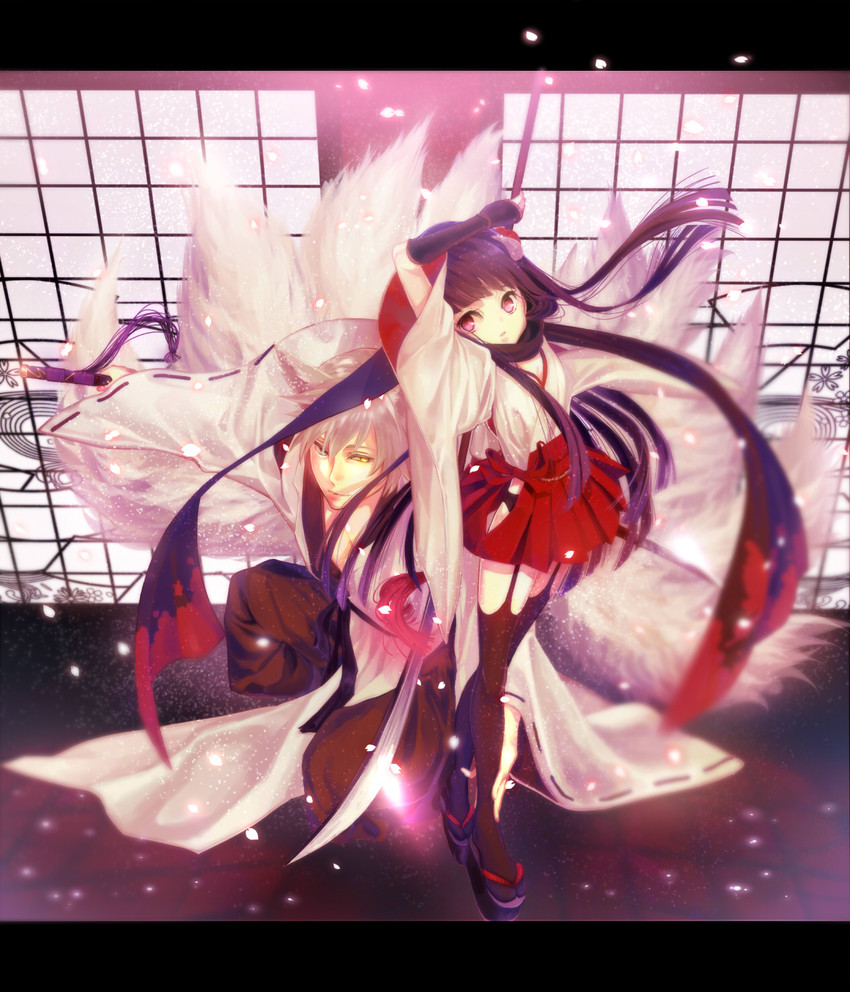 shirakiin ririchiyo and miketsukami soushi (inu x boku ss) drawn by yucca_(sui_linx)