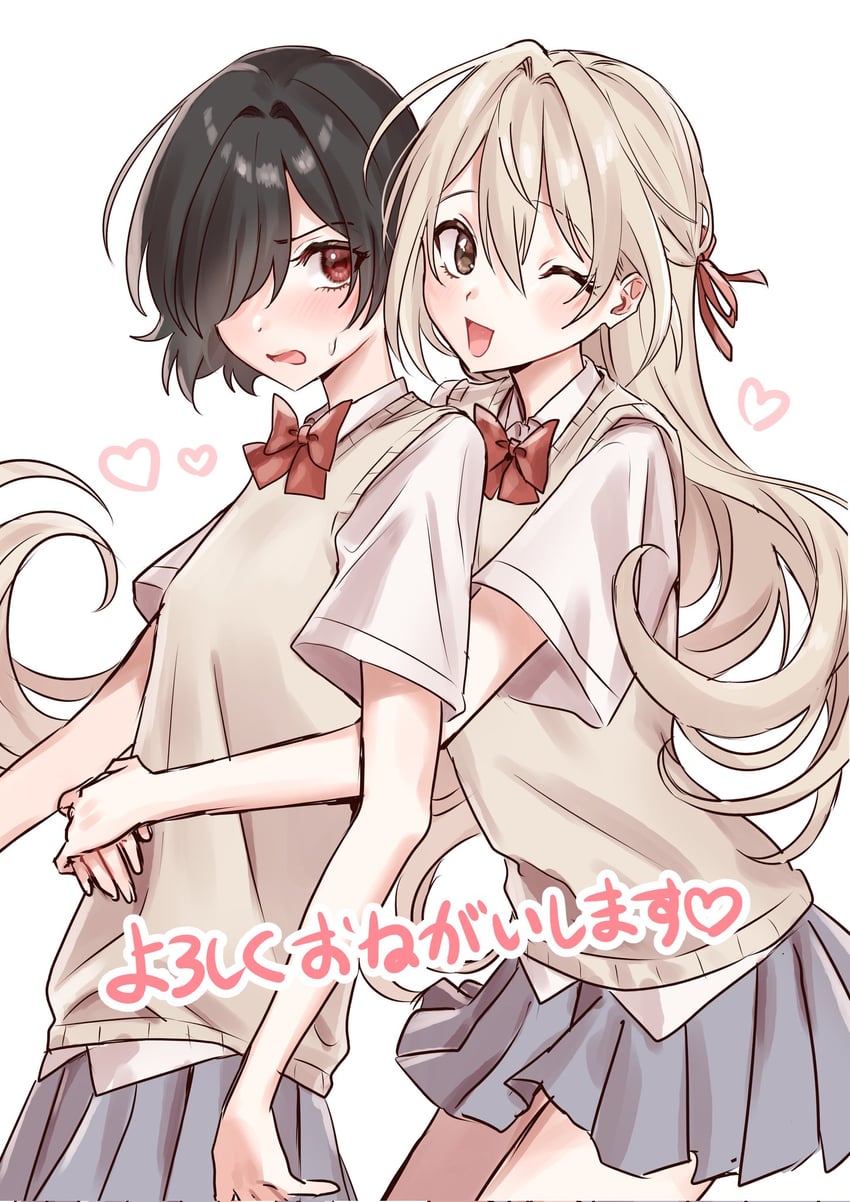 aizawa honami and kurotori michi (mietemasu yo! aizawa-san) drawn by loveodoro