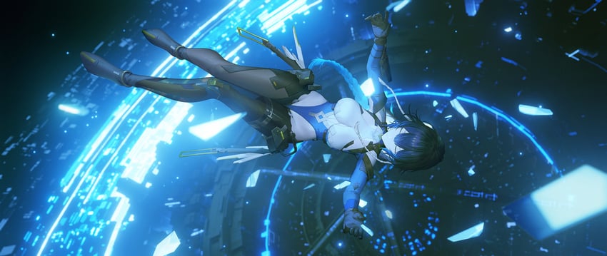 katya klein and katya klein - blue bolt (snowbreak: containment zone) drawn by dacheng_ad