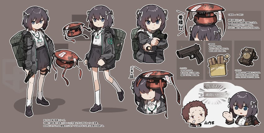 protagonist, t-6407j, and yamauchi youdou (lost property control organization) drawn by amonitto