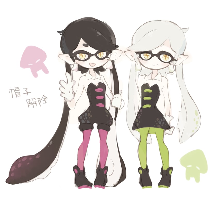 callie and marie (splatoon and 1 more) drawn by mochisiku