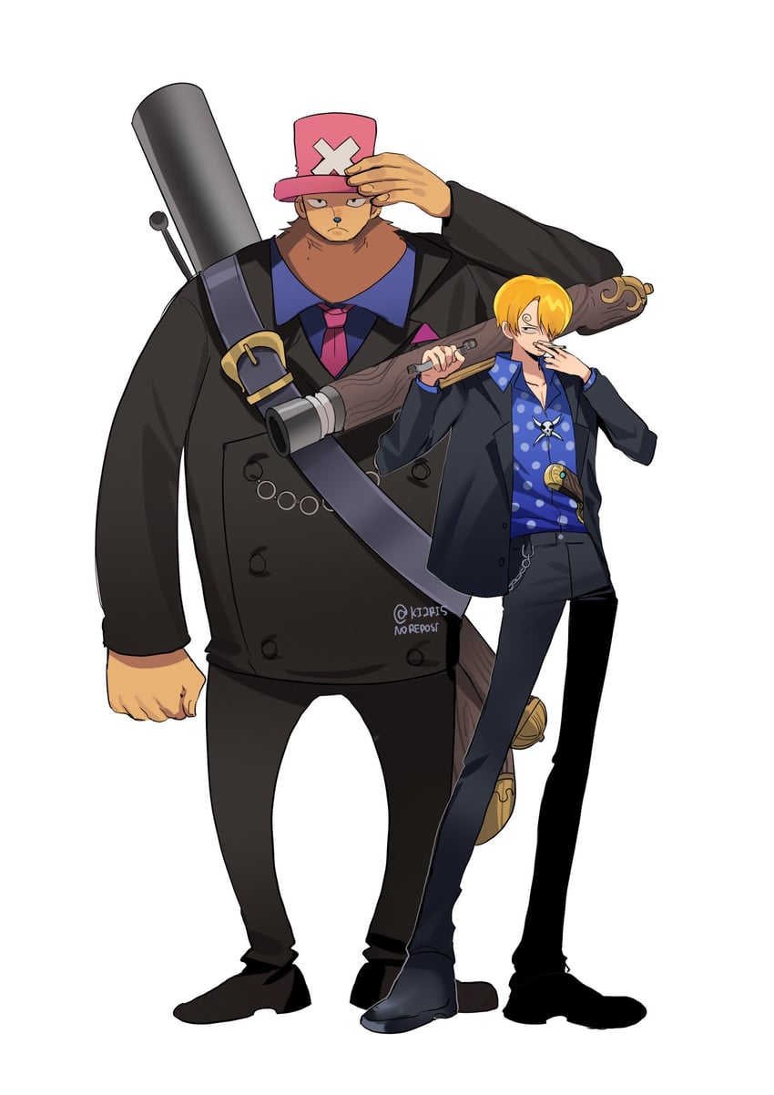 sanji and tony tony chopper (one piece and 1 more) drawn by ki2ri5