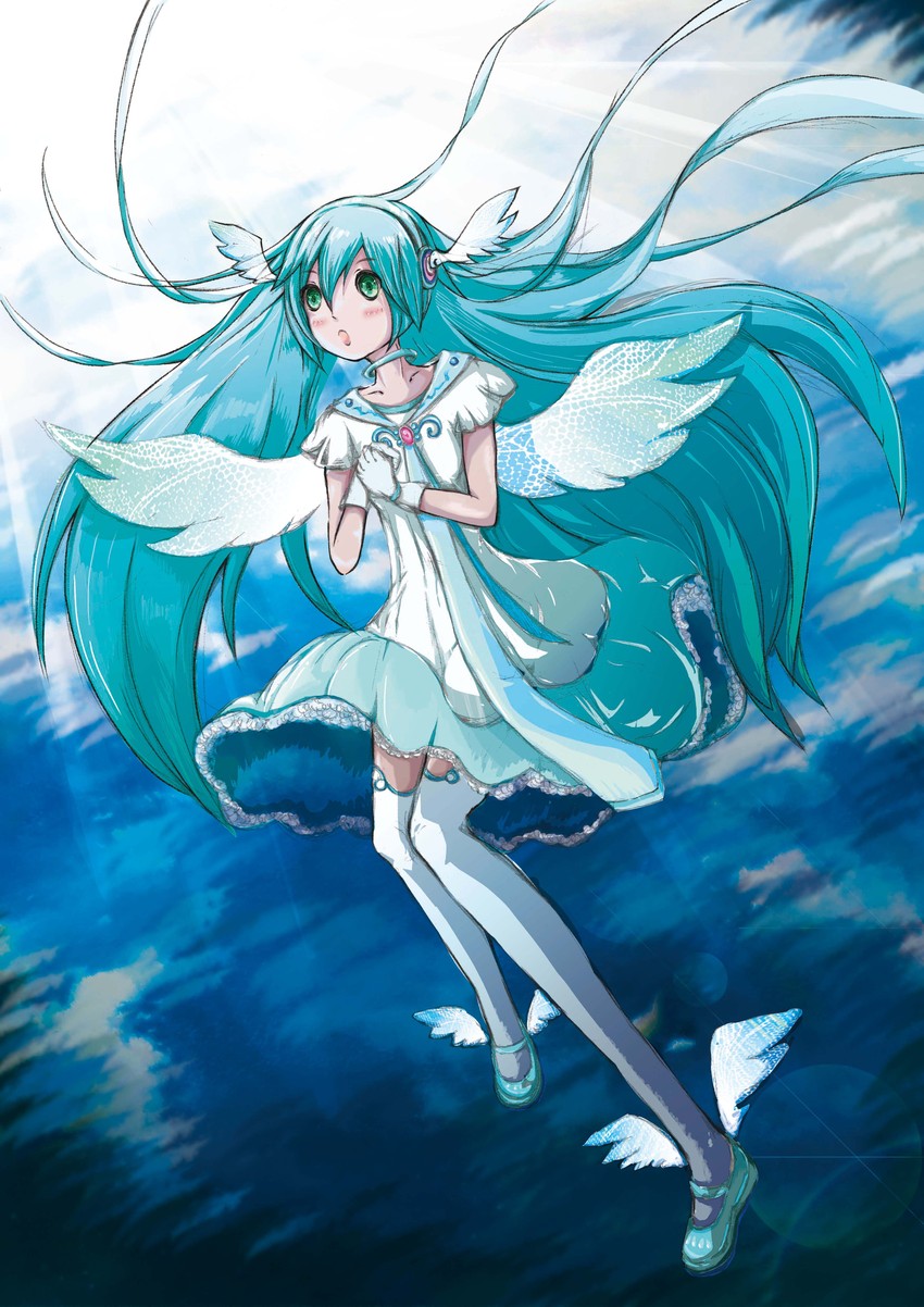 hatsune miku (vocaloid and 1 more) drawn by salad33