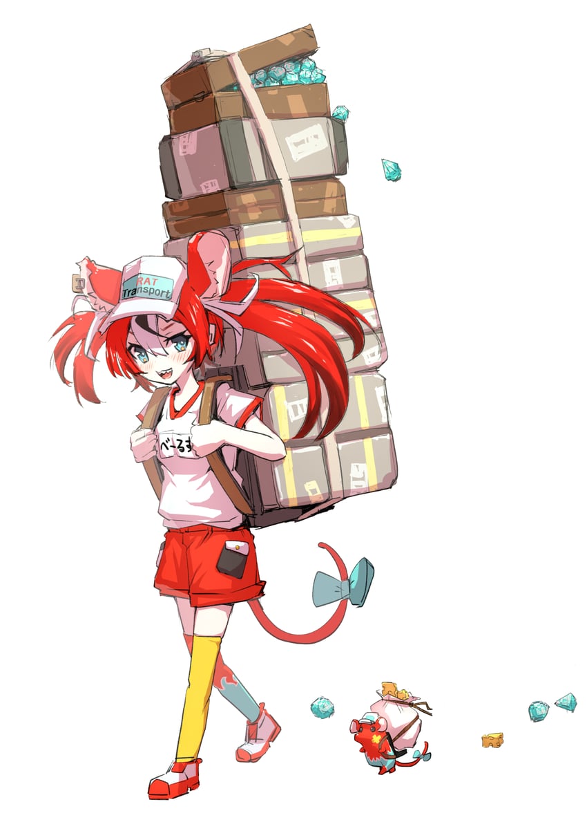 hakos baelz and mr. squeaks (hololive and 2 more) drawn by mitsuru_(uramitsuru1206)