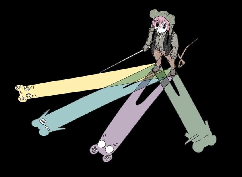 present day problem takeuchi robert, kinder surprised michael jr., ratman 3, ratman 4, and ratman 5 (randal's friends) drawn by tsukasa_(tsukasa_mimizuku)