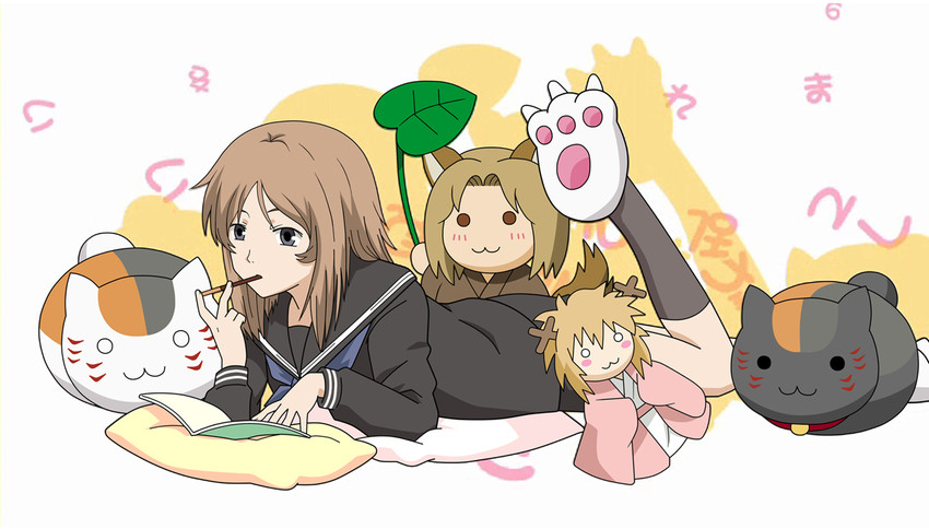nyanko-sensei, kogitsune, taki tooru, riou, and tama (monogatari and 2 more) drawn by g3pen