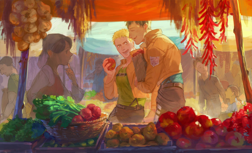 reiner braun and bertolt hoover (shingeki no kyojin) drawn by meipu_hm