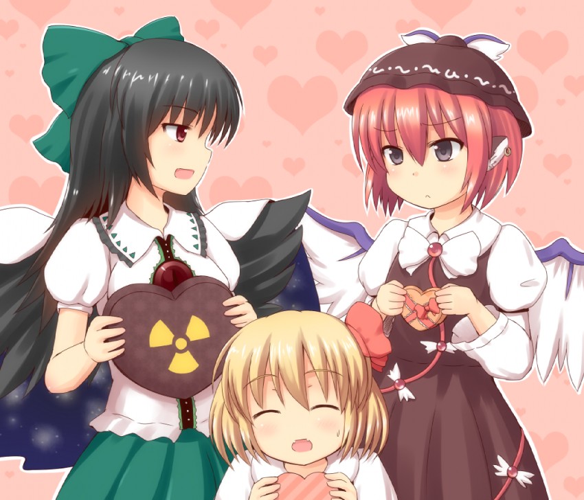 rumia, reiuji utsuho, and mystia lorelei (touhou) drawn by phantom2071