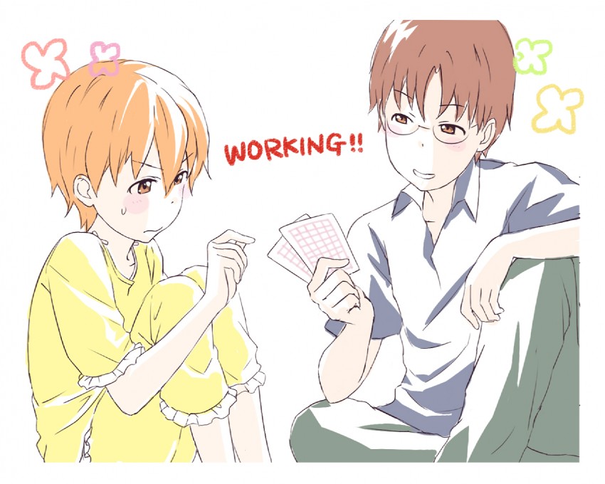 inami mahiru and takanashi souta (working!!) drawn by yun_(kinumi0411)
