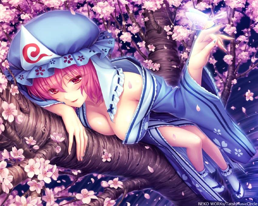 saigyouji yuyuko (touhou) drawn by sayori_(neko_works)