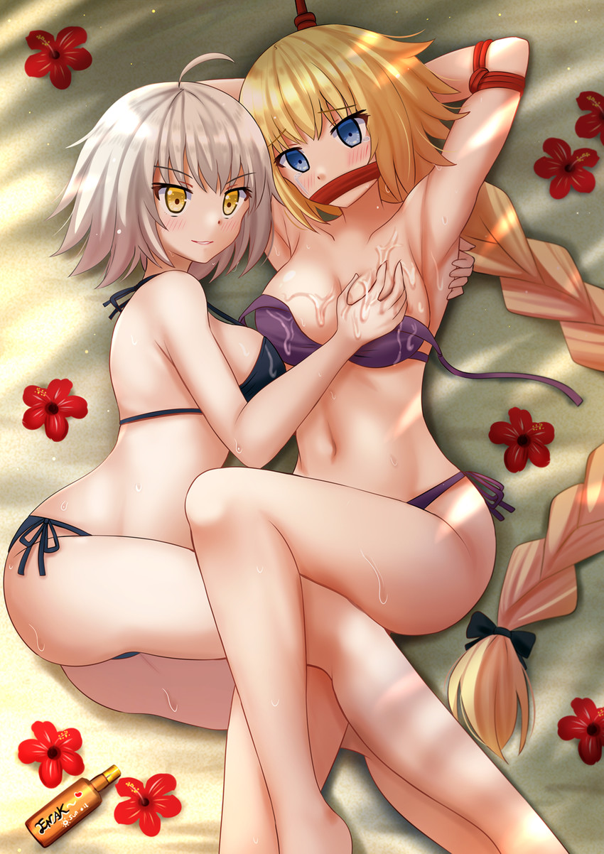 jeanne d'arc alter and jeanne d'arc (fate and 1 more) drawn by kazenokaze