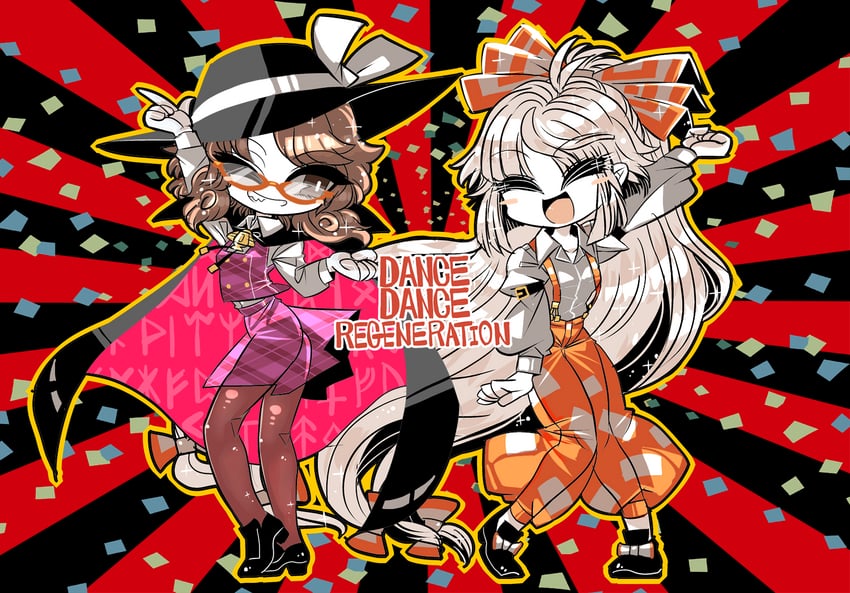 fujiwara no mokou and usami sumireko (touhou and 2 more) drawn by yt_(wai-tei)