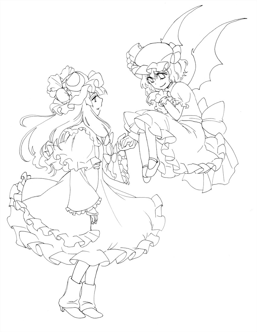 remilia scarlet and patchouli knowledge (touhou) drawn by matilda_(matildax)