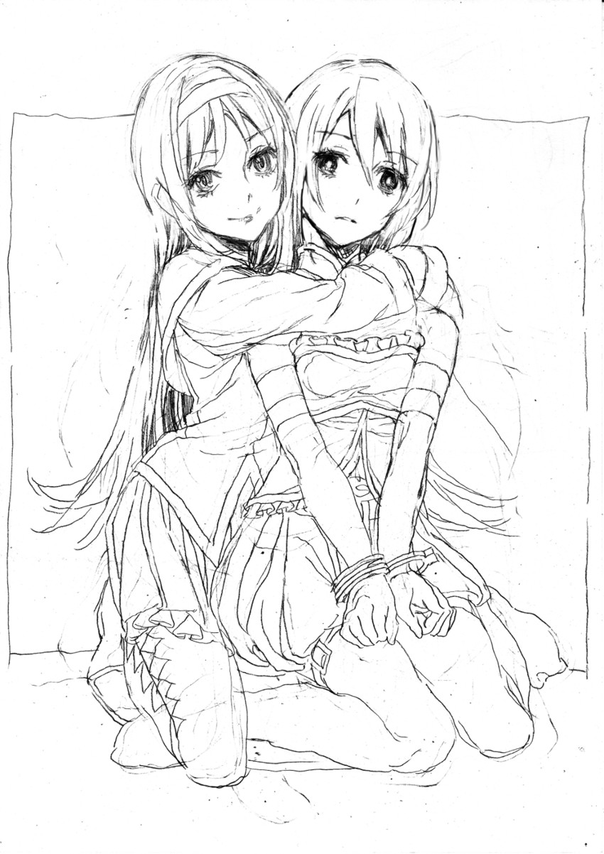 akemi homura and miki sayaka (mahou shoujo madoka magica) drawn by nobita_(makoto7060355)