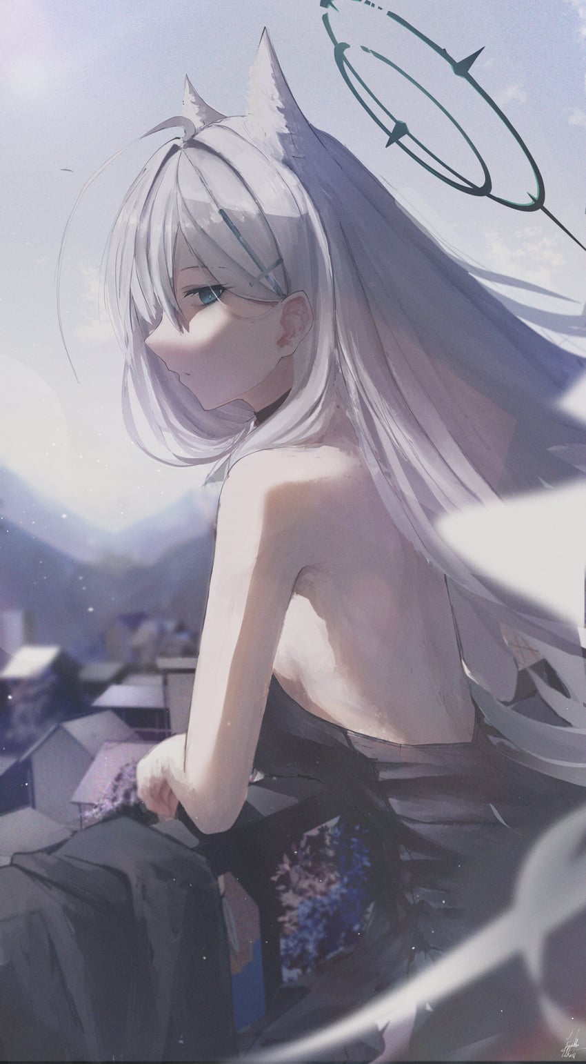 shiroko and shiroko terror (blue archive) drawn by kyatto-mikazu