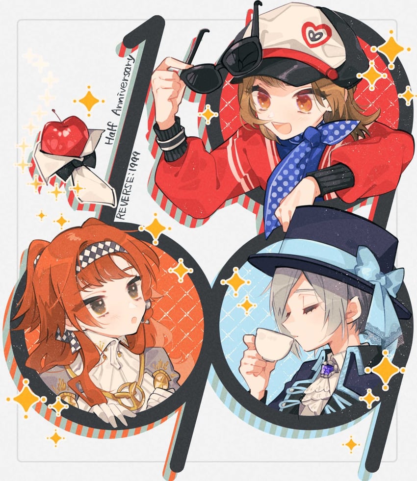 vertin, sonetto, regulus, and apple (reverse:1999) drawn by 8_keei