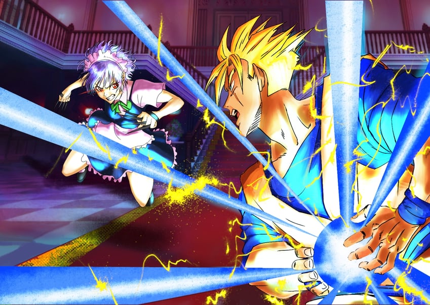 izayoi sakuya and son gohan (touhou and 2 more)