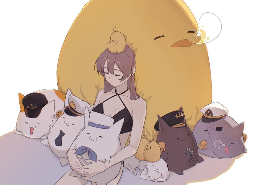 manjuu, jean bart, and meowfficer (azur lane) drawn by hatski.sin