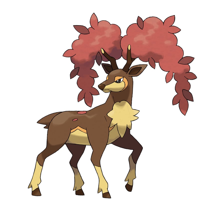 sawsbuck (pokemon and 1 more) drawn by sugimori_ken