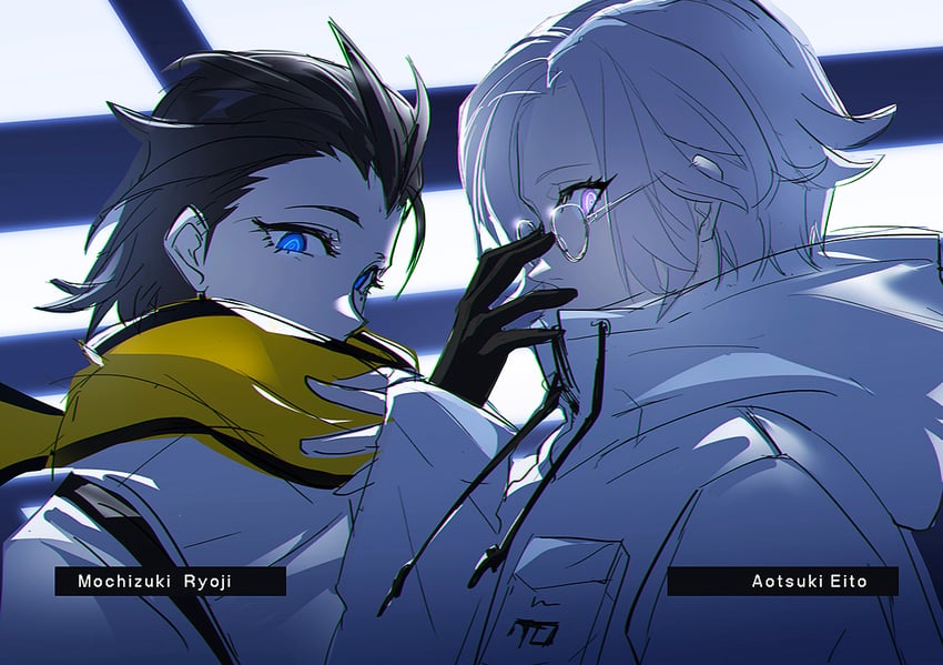 mochizuki ryouji and aotsuki eito (persona and 2 more) drawn by kaede1231