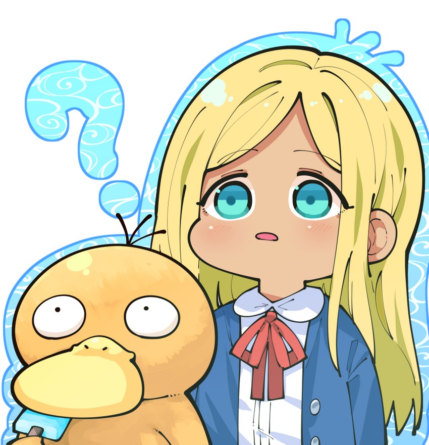 psyduck and layla (pokemon and 2 more) drawn by takato_kurosuke