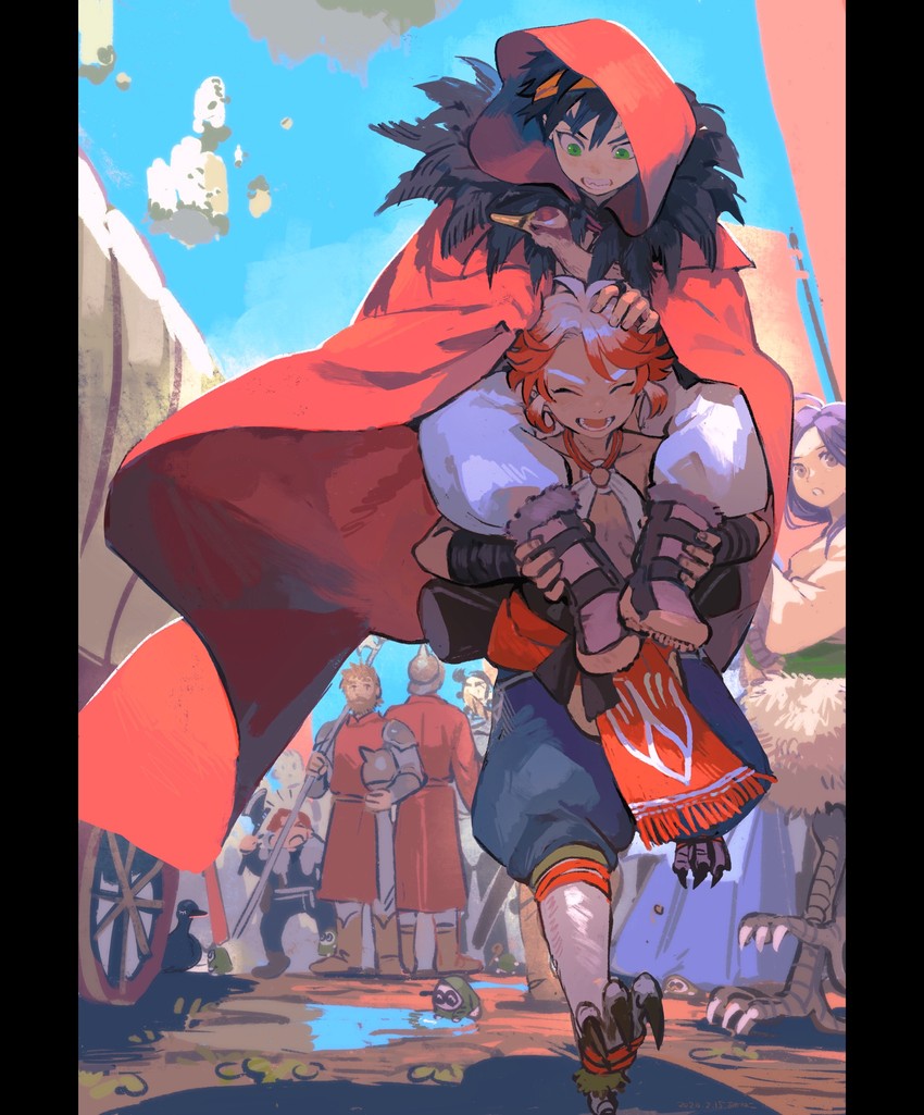 kanmuri, pattlephyt, odile, bahar, and hanero erekazuchi (pixiv fantasia and 1 more) drawn by akaneko_(redakanekocat)