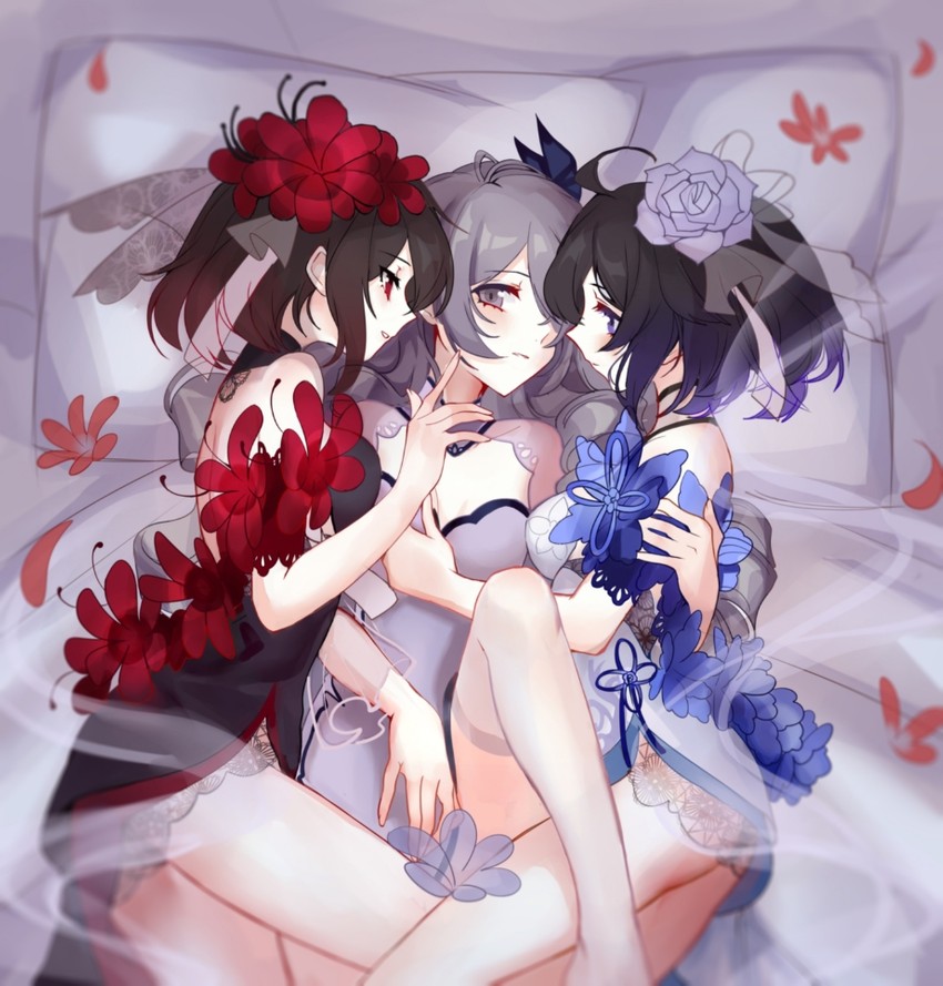 bronya zaychik, seele vollerei, and seele (honkai and 1 more) drawn by mie_xing