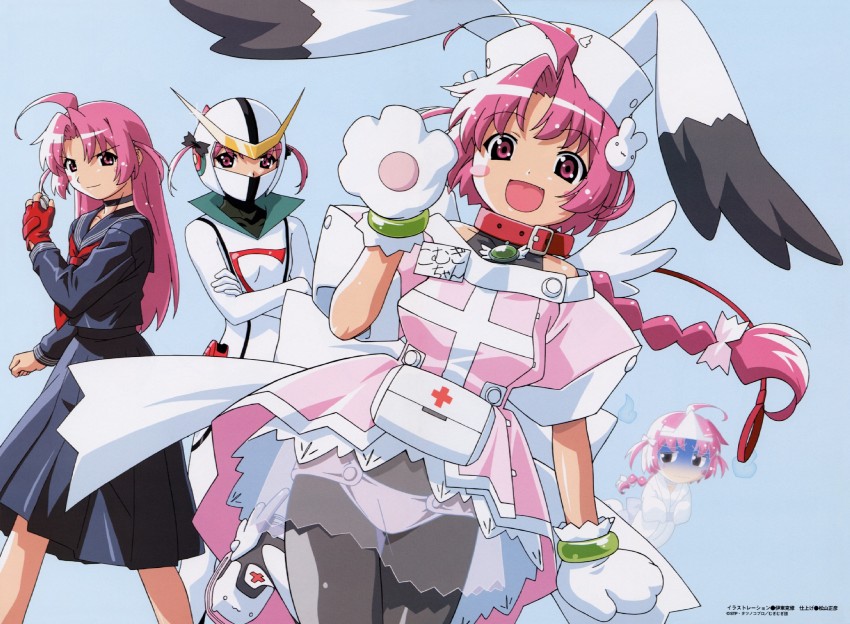 nakahara komugi and casshern (nurse witch komugi-chan and 3 more) drawn by watanabe_akio