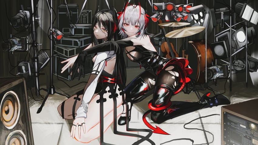 w and ines (arknights and 1 more) drawn by mackia