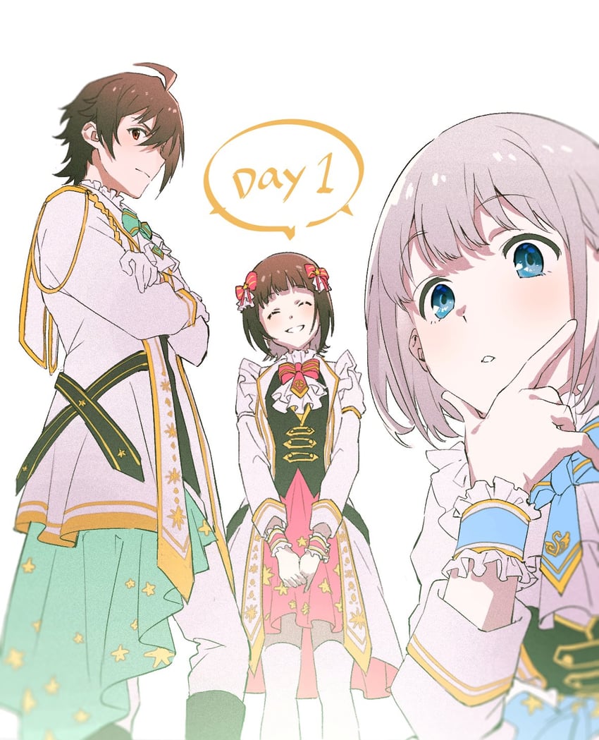 amami haruka, serizawa asahi, and amagase touma (idolmaster and 2 more) drawn by tacit_1113