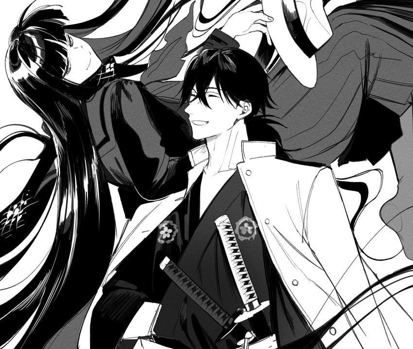 sakamoto ryouma and oryou (fate and 2 more) drawn by ryousuke_(tukr5384)