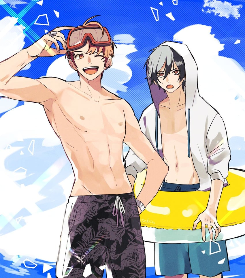 toudou naoya and uesugi hidehiko (persona and 1 more) drawn by konbanha06